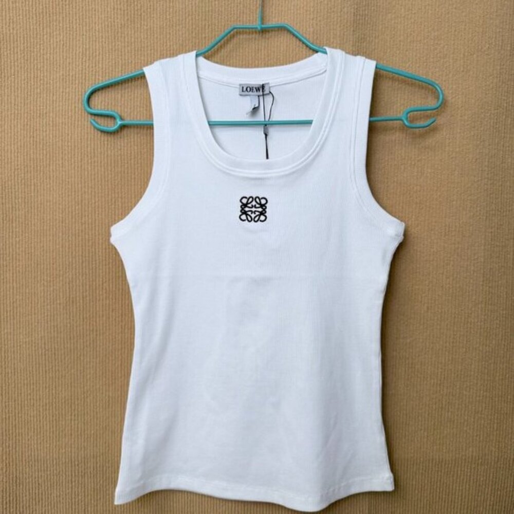 LOEWE Classic White Sleeveless Women's Tank Top M
